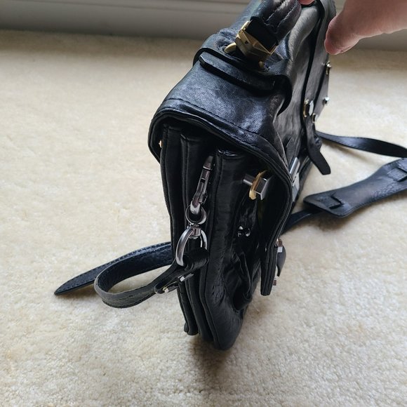 EUC orYANY Leather Briefcase Messenger Bag Black - Picture 8 of 11